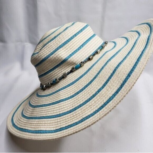 Royal Road Trading Co Sun Women's  Beach Hat Wide Brim Floppy Striped - Picture 10 of 10